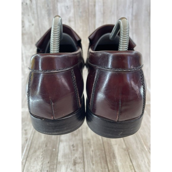 Cole Haan Air Monroe Loafer Mens 9.5 M Burgundy Leather Tassel Dress Shoe C09889 - Picture 6 of 10